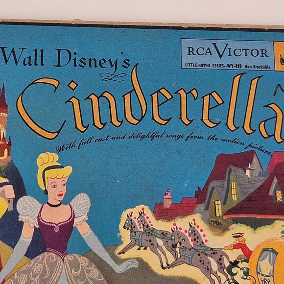 Walt Disneys Cinderella Vinyl Record Set RCA Victor Storybook With Album - Picture 4 of 12